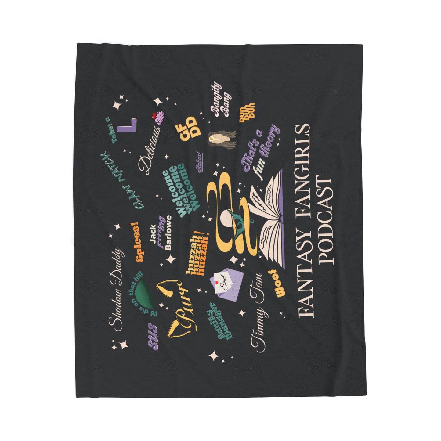 Fantasy Fangirls Collage Heart Plush Blanket