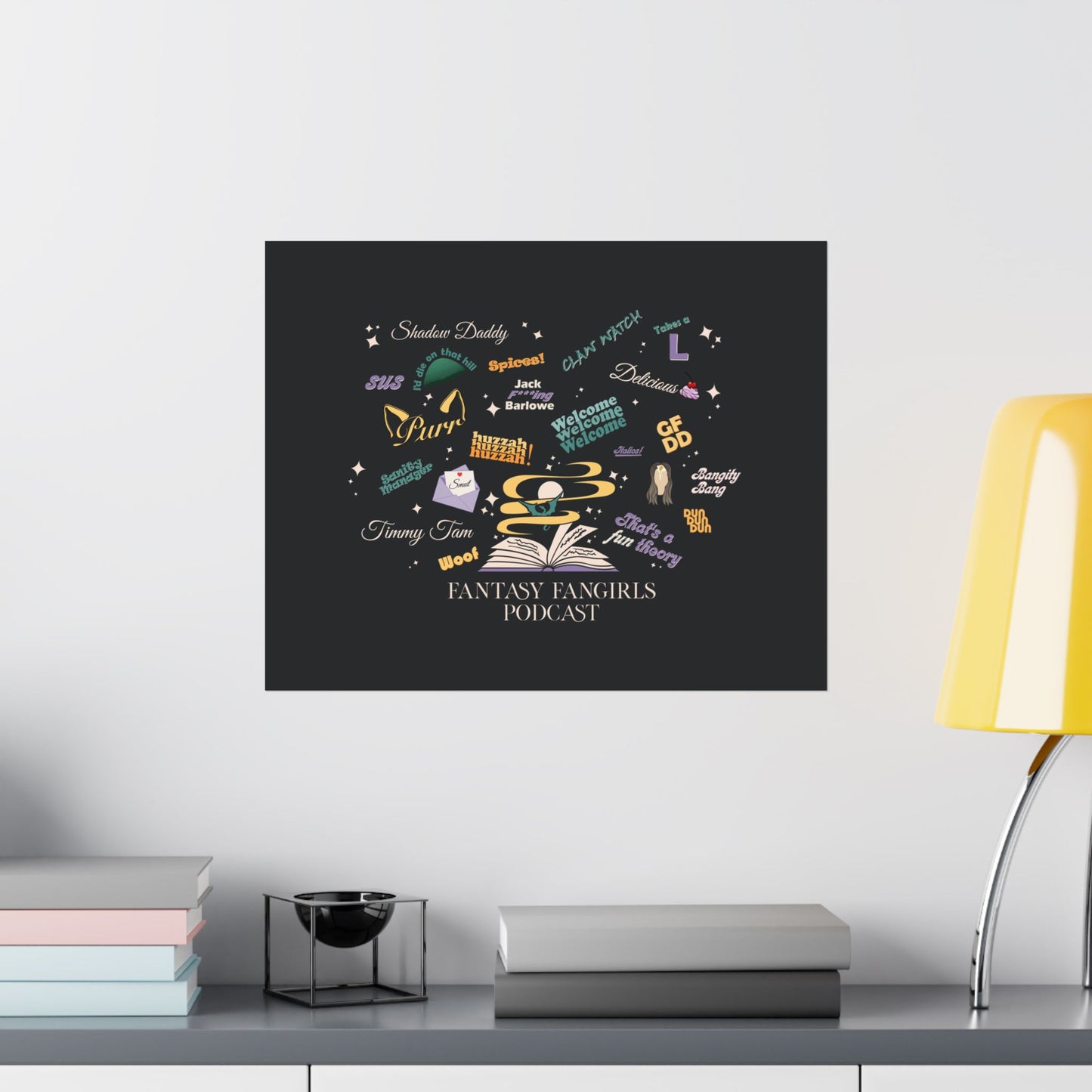 Fantasy Fangirls Collage Matte Horizontal Poster