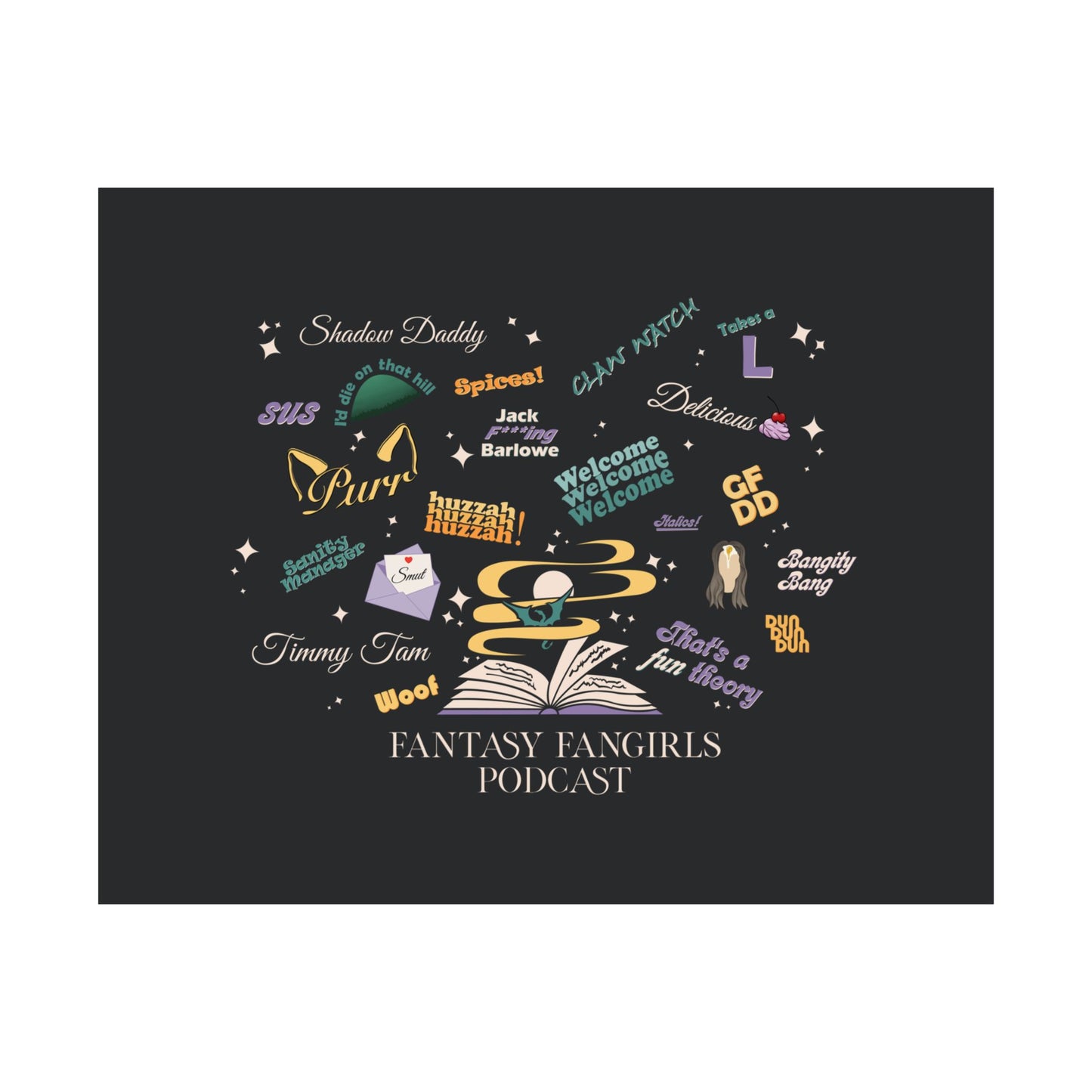 Fantasy Fangirls Collage Matte Horizontal Poster