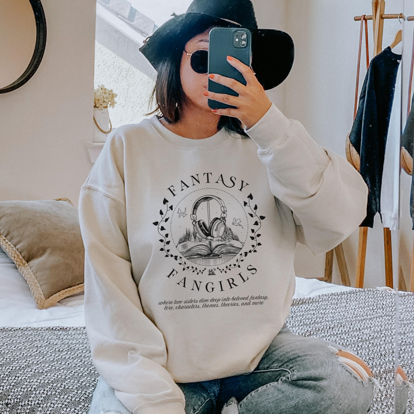 Headphones & Hardcovers Unisex Crewneck Sweatshirt