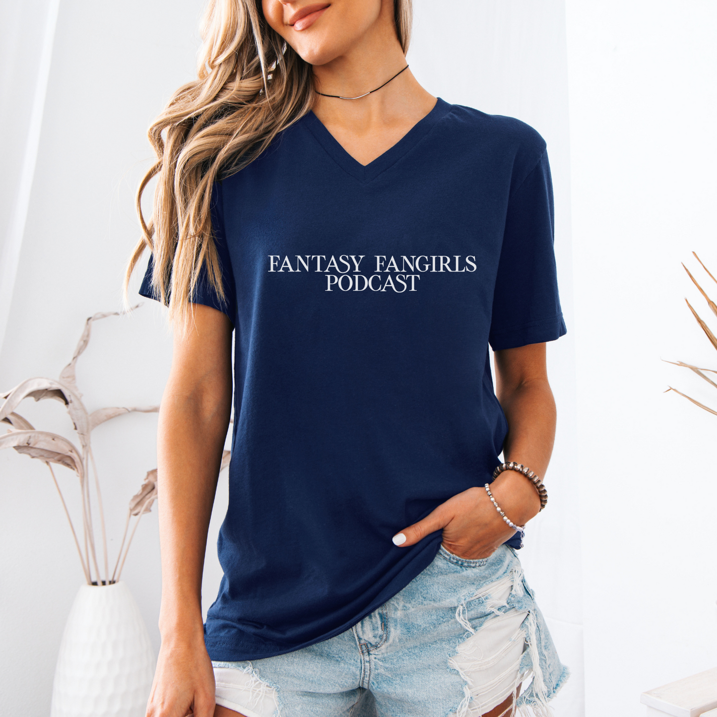 Fantasy Fangirls Unisex Sleeve V-Neck Tee