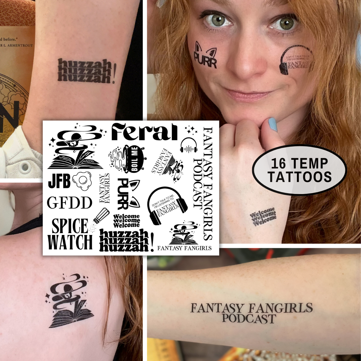 Fantasy Fangirls Temporary Tattoo Sheet