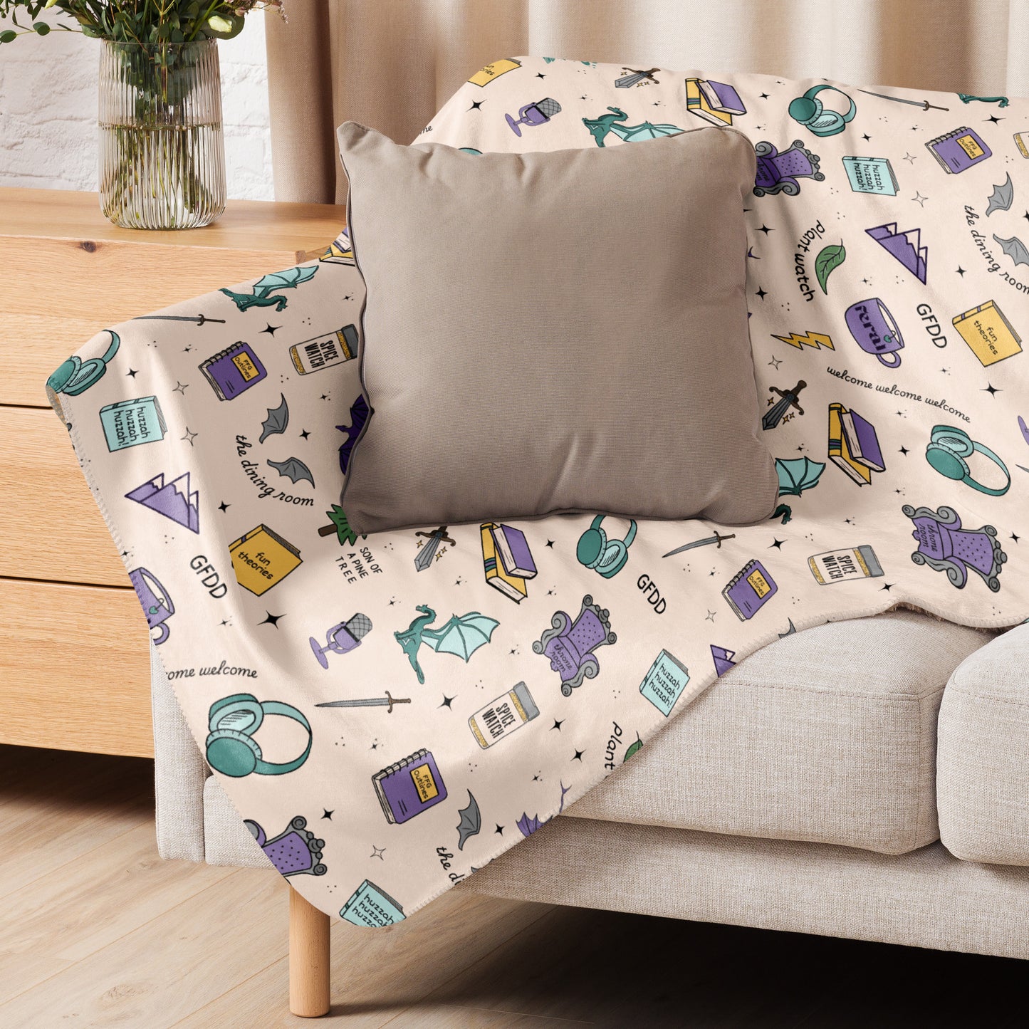 FFG Doodle Sherpa Blanket