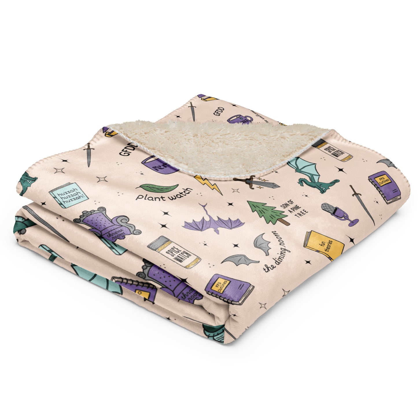 FFG Doodle Sherpa Blanket
