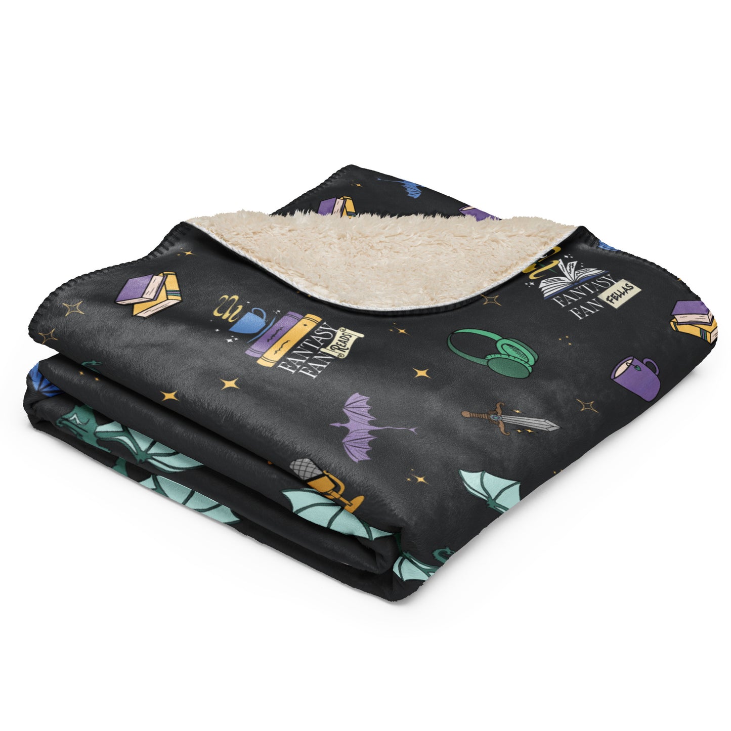 FFG Media Network Doodle Sherpa Blanket