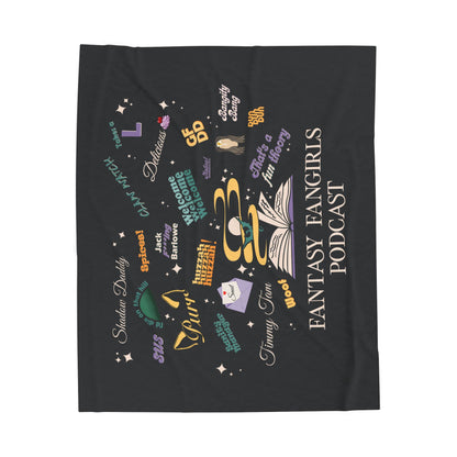 Fantasy Fangirls Collage Heart Plush Blanket