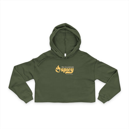 I Like My Podcasts Spicy Women's Cropped Hoodie