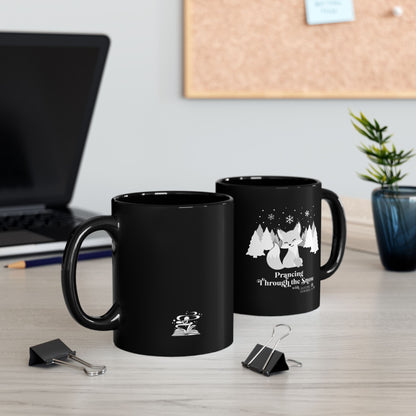 Prancing Through the Snow Black Mug