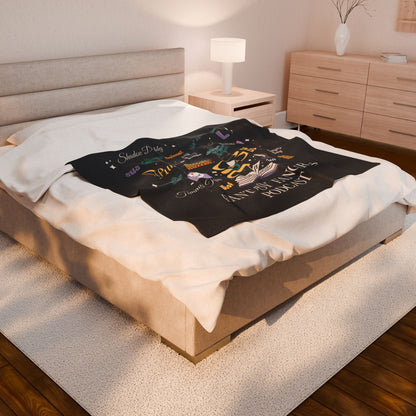 Fantasy Fangirls Collage Heart Plush Blanket
