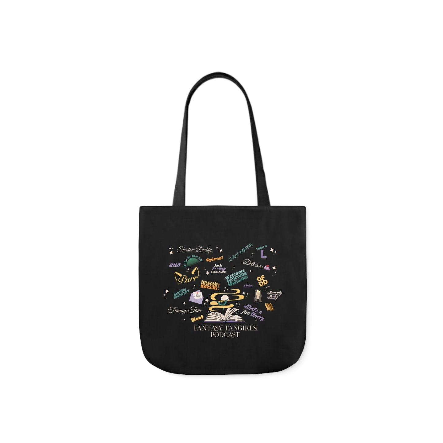 Fantasy Fangirls Collage Canvas Tote Bag