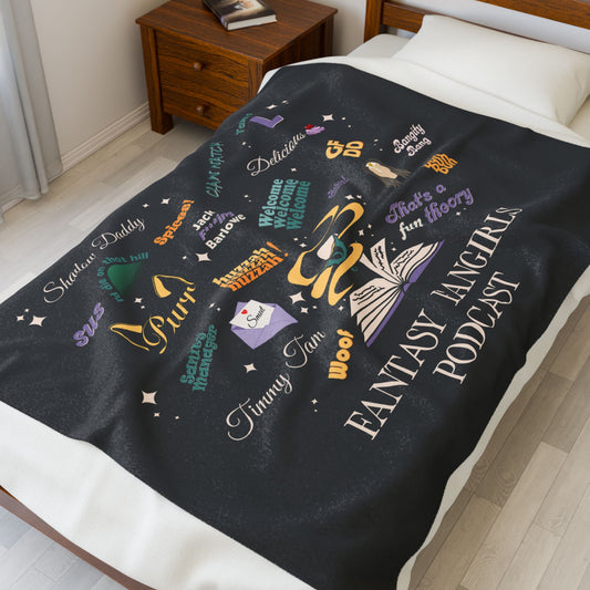 Fantasy Fangirls Collage Heart Plush Blanket