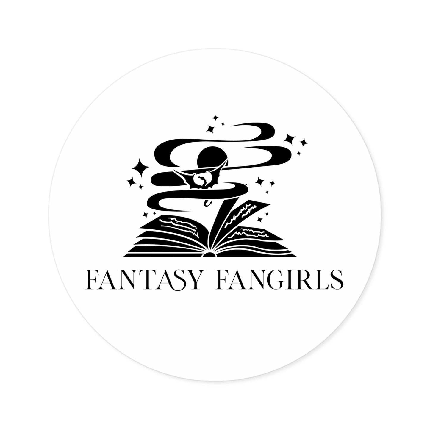 Fantasy Fangirls Round Sticker (Black)