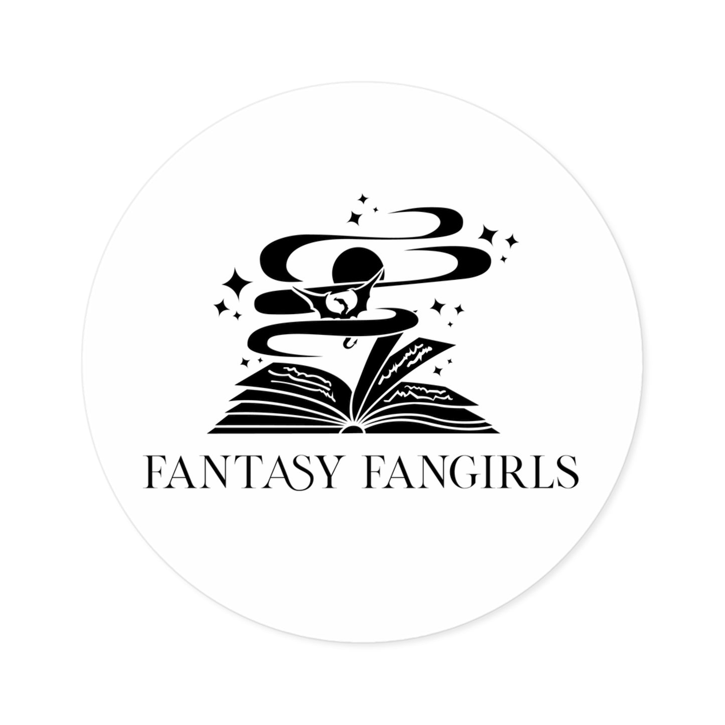 Fantasy Fangirls Round Sticker (Black)