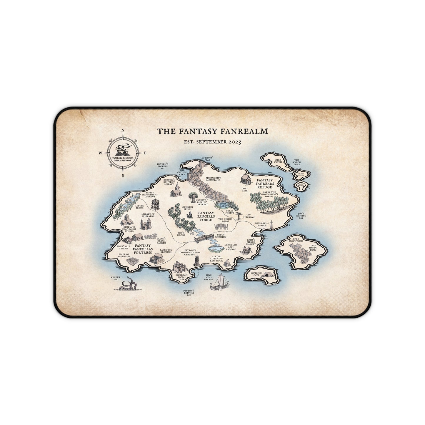 Three Year Anniversary - Map Desk Mat