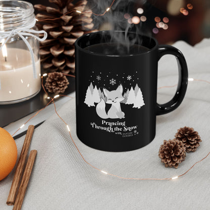Prancing Through the Snow Black Mug