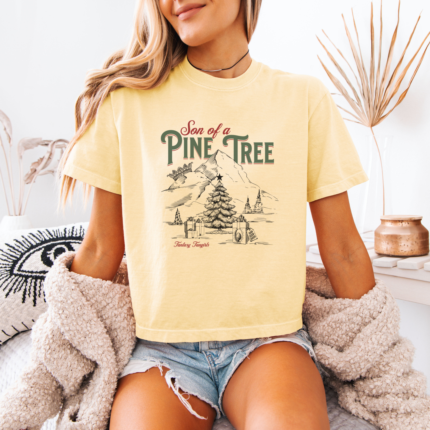 Son of a Pine Tree Sketch Women's Crop Top