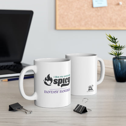 I Like My Podcasts Spicy Mug (White)