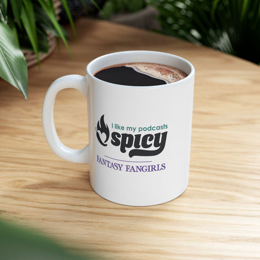I Like My Podcasts Spicy Mug (White)
