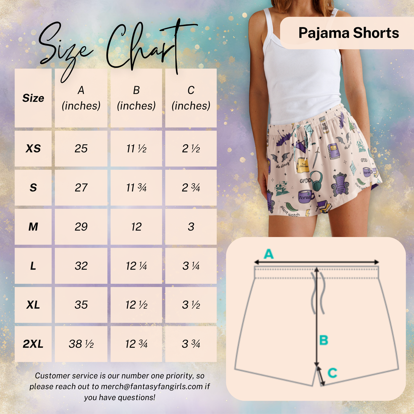 FFG Media Network Doodle Pajama Shorts