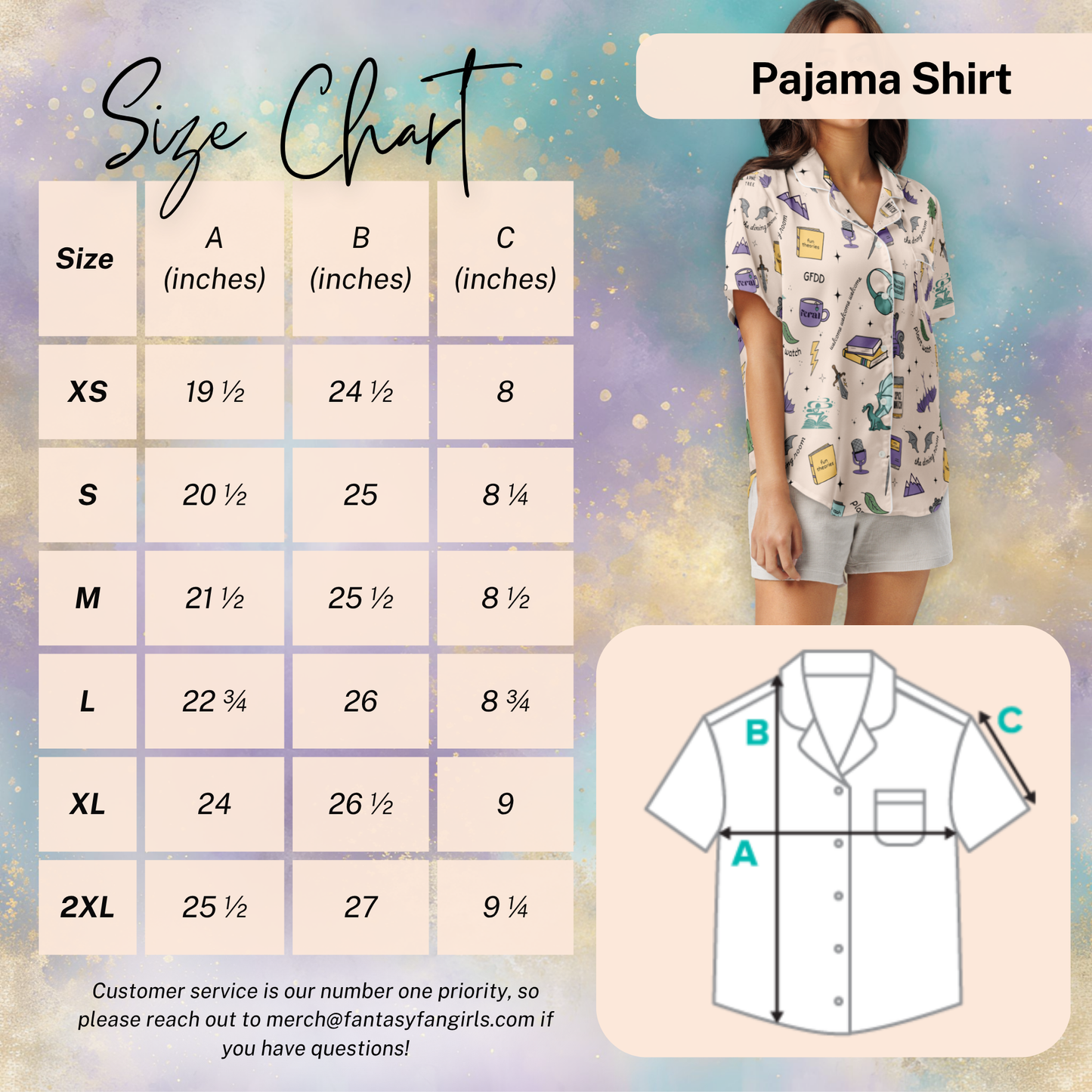 FFG Media Network Doodle Pajama Top