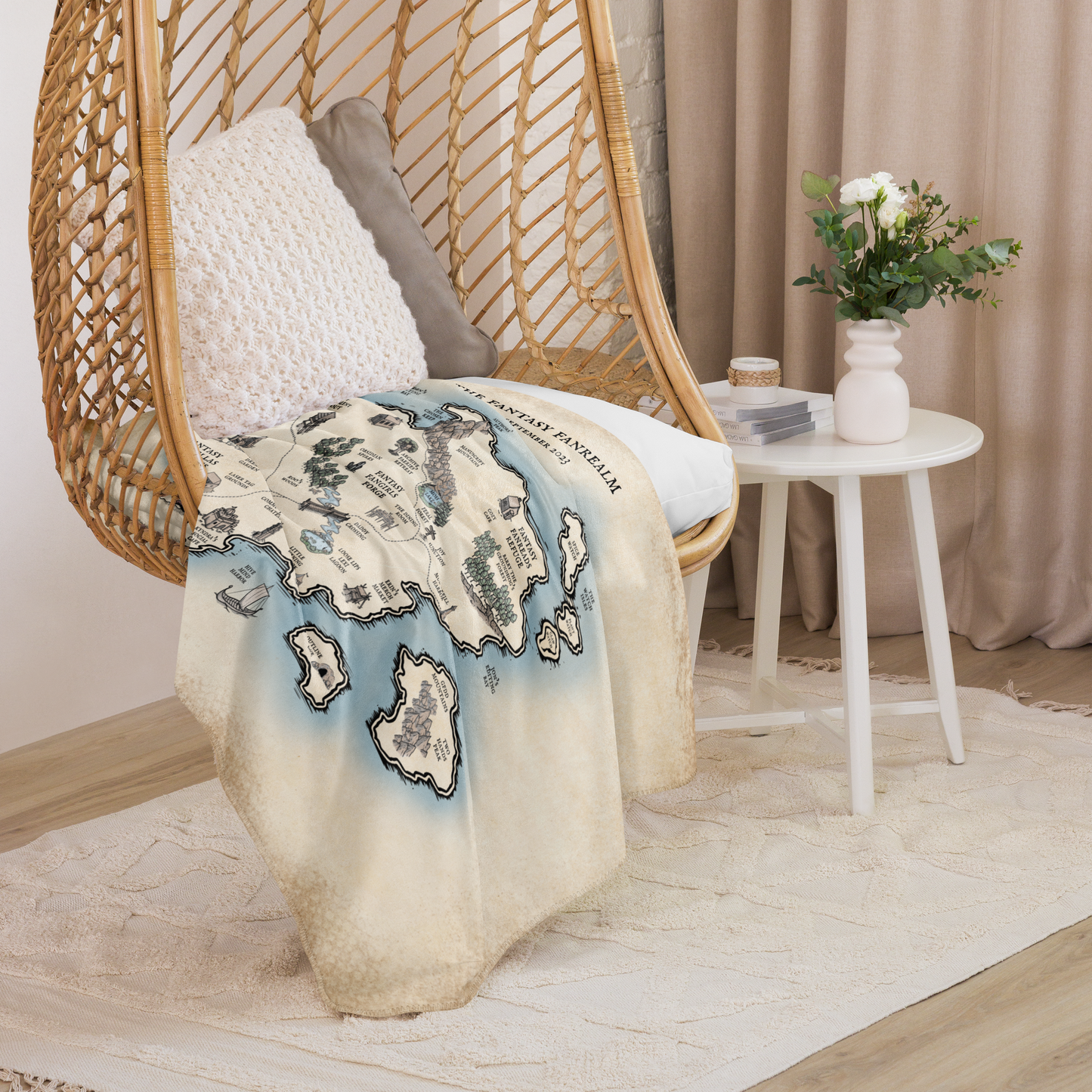 Three Year Anniversary - Map Sherpa Blanket