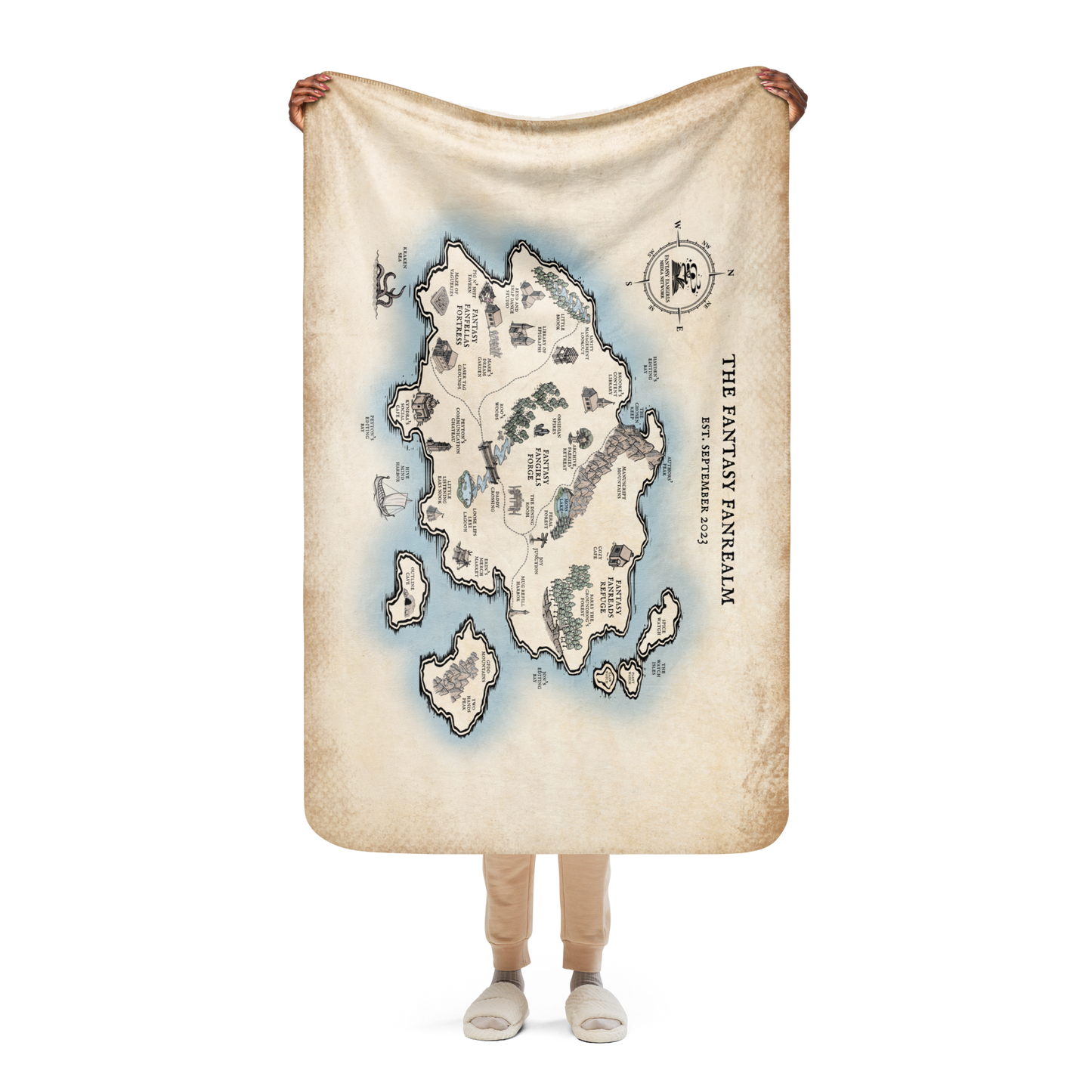 Three Year Anniversary - Map Sherpa Blanket