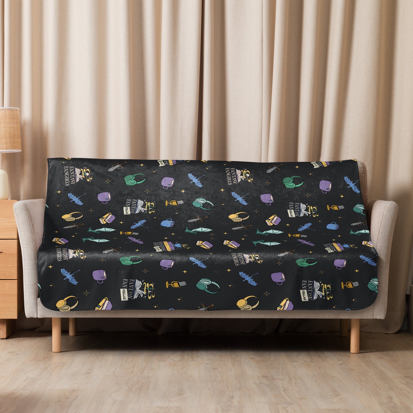 FFG Media Network Doodle Sherpa Blanket
