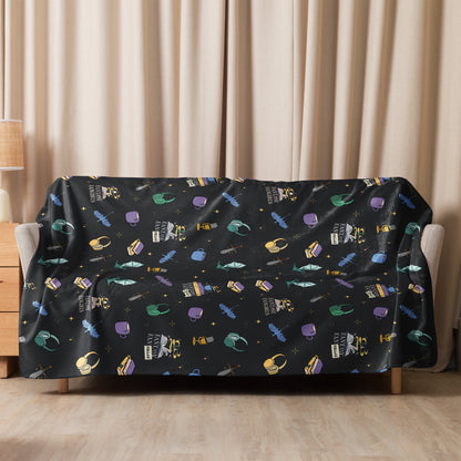 FFG Media Network Doodle Sherpa Blanket