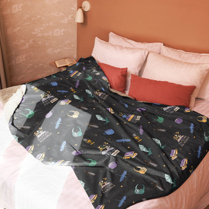 FFG Media Network Doodle Sherpa Blanket